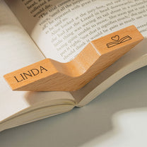 Book Lover, Custom Name, Monogram - Personalized Book Page Holder