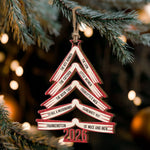 Book Names Christmas Tree 2026 - Personalized Wooden Ornament