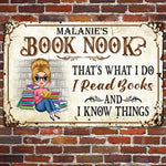 Book Nook, That'S What I Do, I Read Books - Personalized Metal Sign - Gift For Book Lover, Bookworms