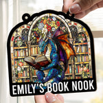 Book Nook, Corner - Personalized Window Hanging Suncatcher Ornament