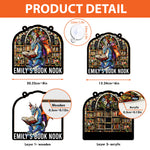 Book Nook, Corner - Personalized Window Hanging Suncatcher Ornament