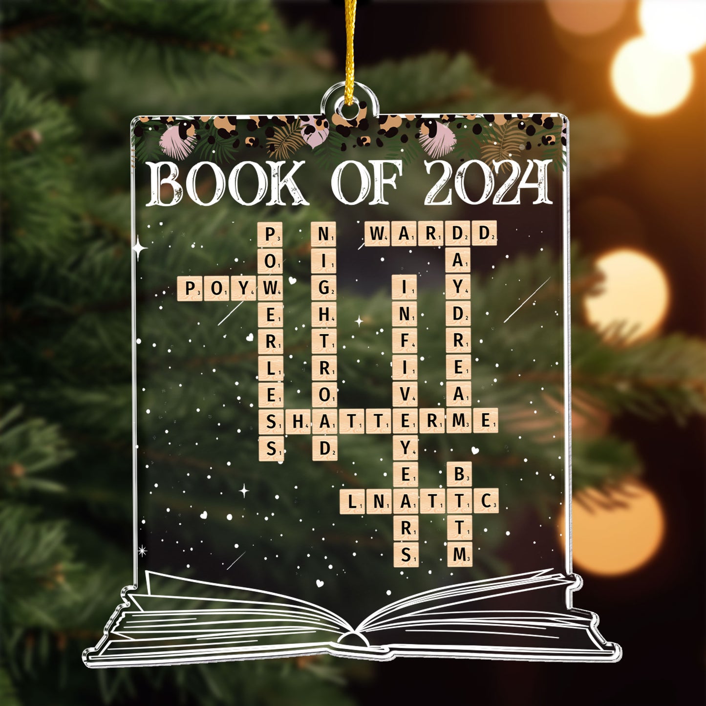 Book Of 2024 Scrabble Book Name - Personalized Acrylic Ornament