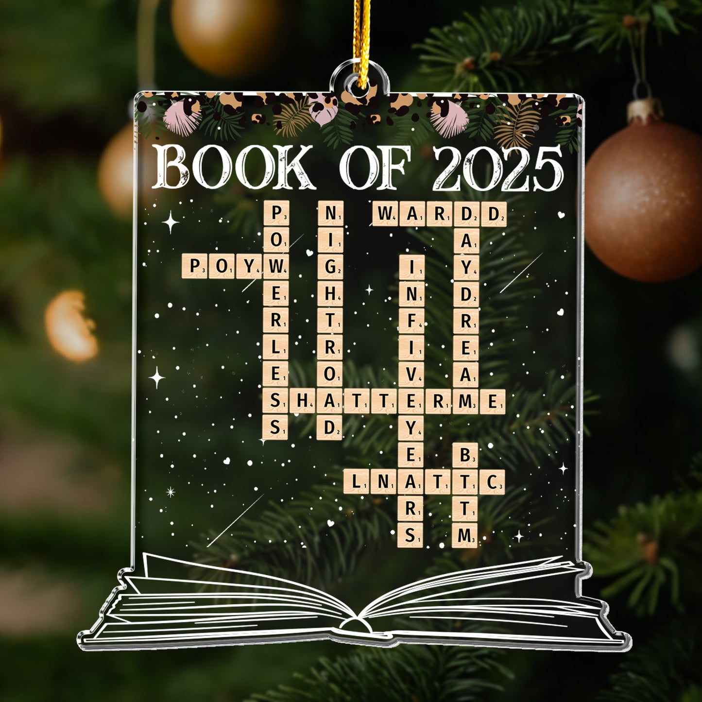 Book Of 2025 Scrabble Book Name - Personalized Acrylic Ornament