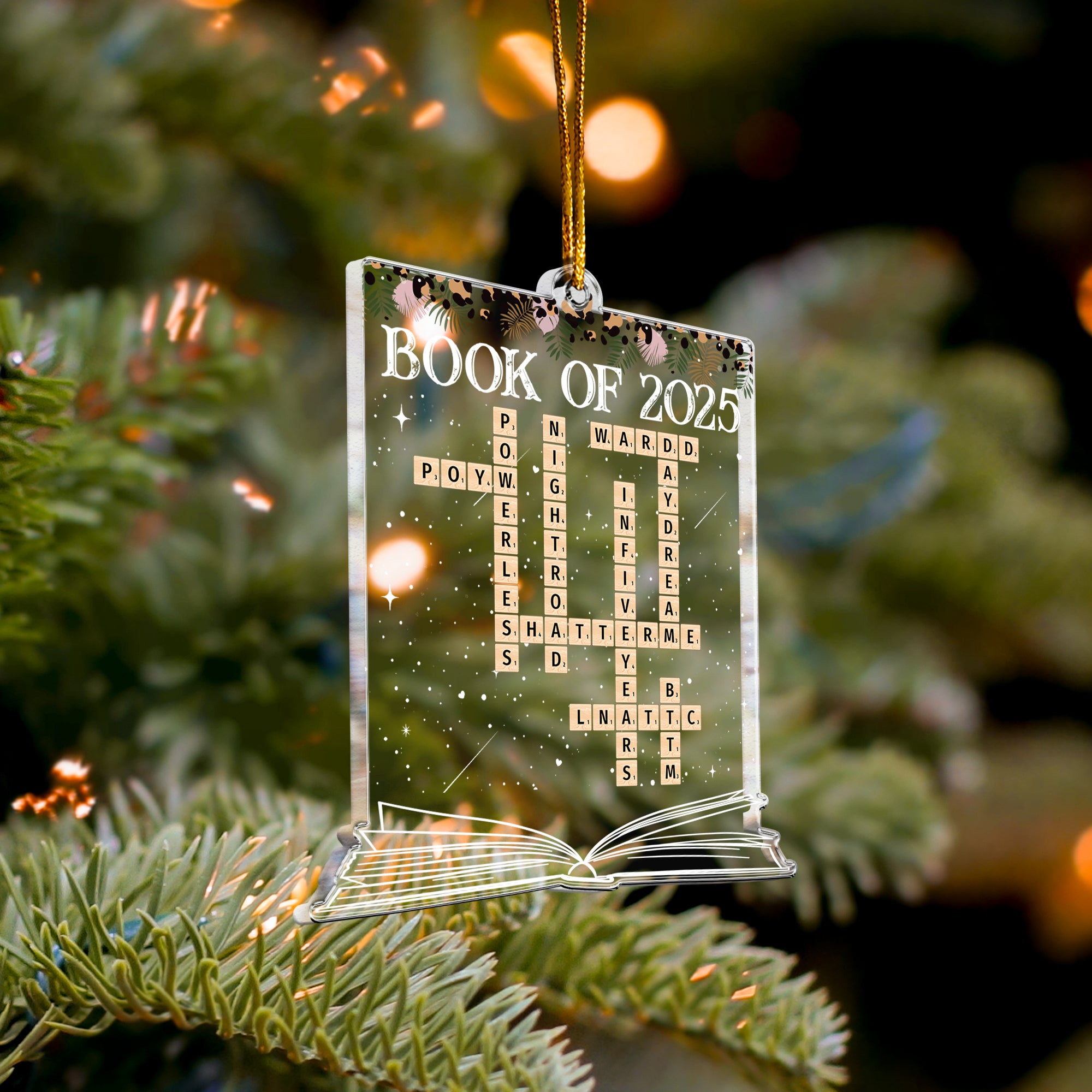 Book Of 2025 Scrabble Book Name - Personalized Acrylic Ornament