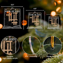 Book Of 2025 Scrabble Book Name - Personalized Acrylic Ornament