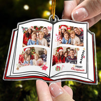 Book Shaped Christmas - Personalized Acrylic Family Photo Ornament