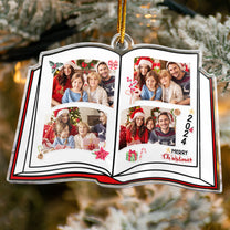 Book Shaped Christmas - Personalized Acrylic Family Photo Ornament