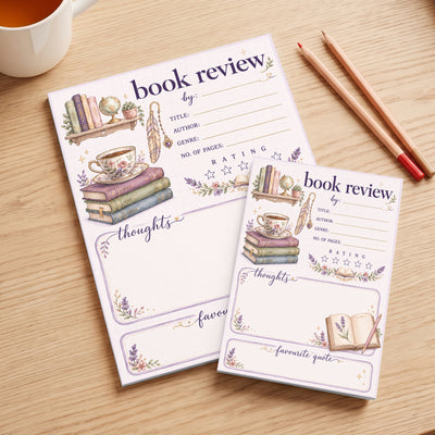 Book Review Gift For Book Lovers, Book Worm - Personalized Notepad