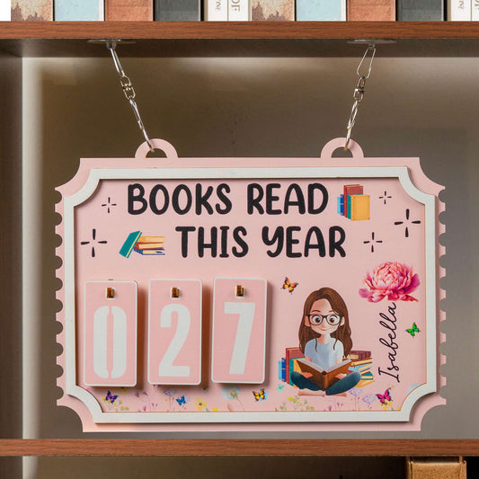 Books Read This Year - Personalized Hanging Bookshelf Counter
