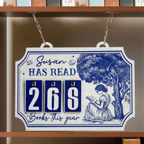 Books Read This Year, Toile De Jouy - Personalized Hanging Bookshelf Counter