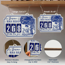 Books Read This Year, Toile De Jouy - Personalized Hanging Bookshelf Counter