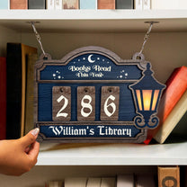 Books Read, Book Lover - Personalized Hanging Bookshelf Counter