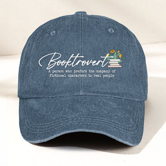 Booktrovert - Personalized Distressed Denim Cap
