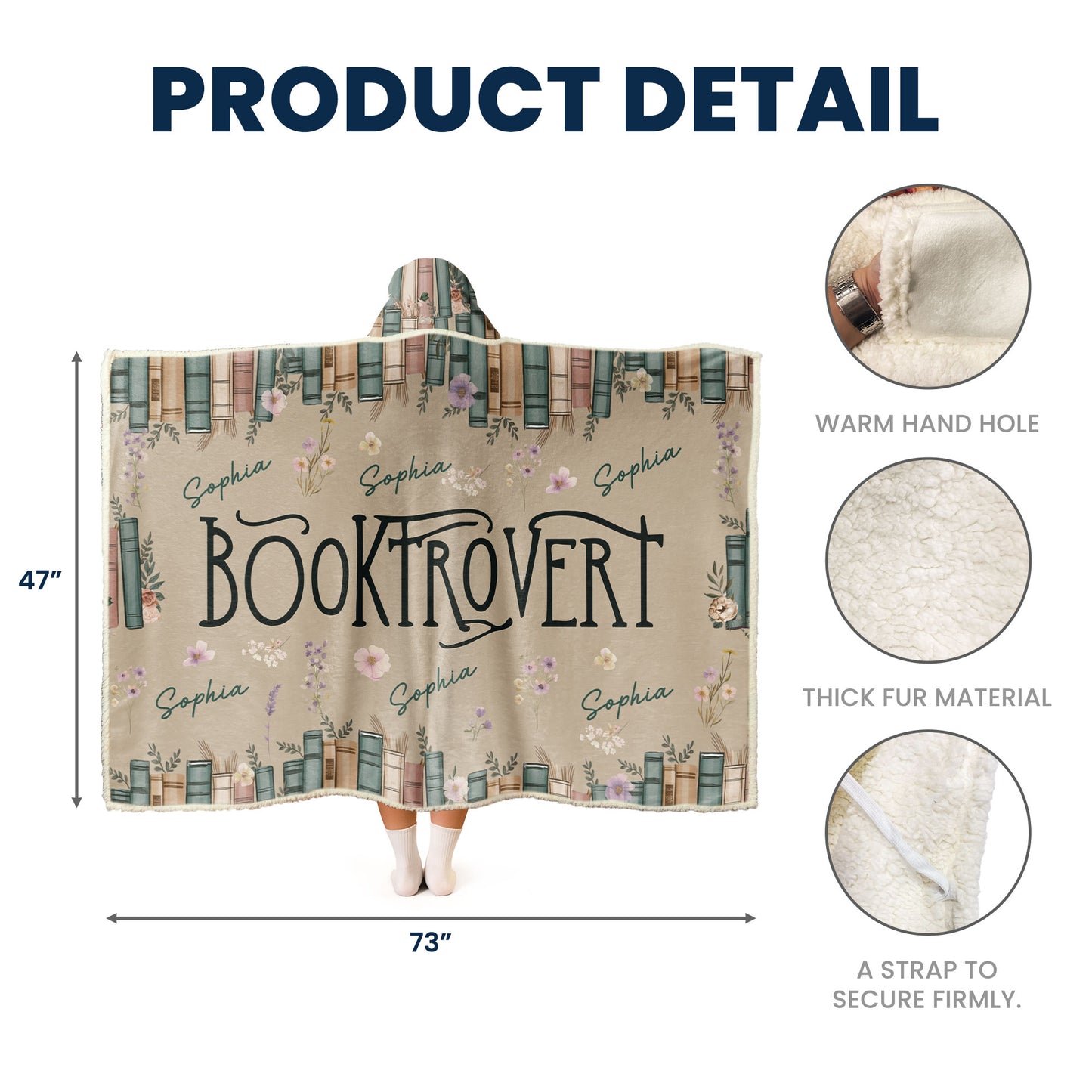 Booktrovert - Personalized Wearable Blanket Hoodie