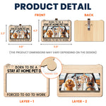 Born To Be A Stay At Home Dog Mom Dad - Personalized Wooden Car Visor Clip