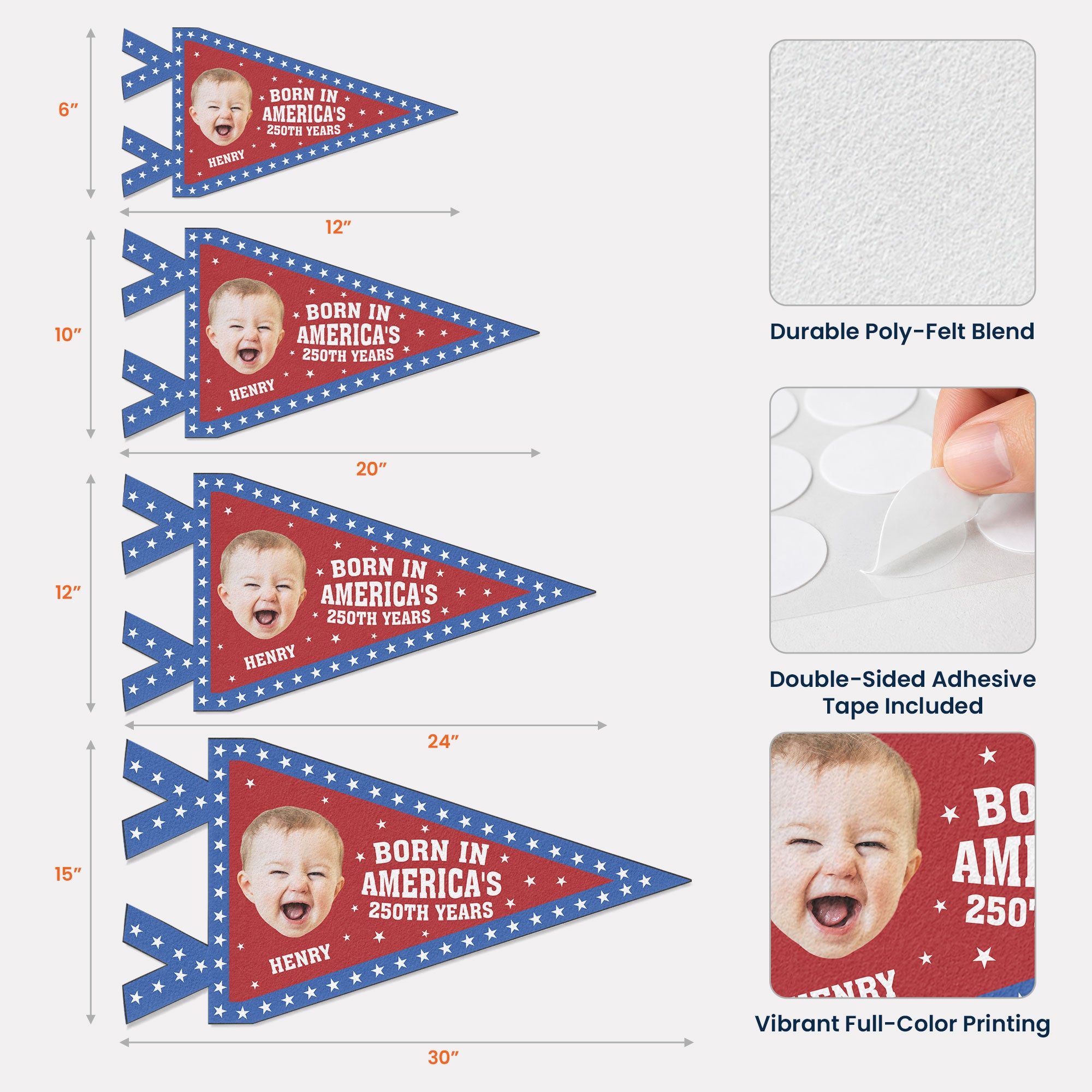 Born-In-America'S-250Th-Years-Personalized-Pennant-5