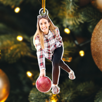 Bowling Ornament Christmas Gift Bowling Player - Personalized Acrylic Photo Ornament