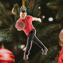 Bowling Ornament Christmas Gift Bowling Player - Personalized Acrylic Photo Ornament