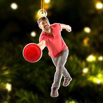 Bowling Ornament Christmas Gift Bowling Player - Personalized Acrylic Photo Ornament