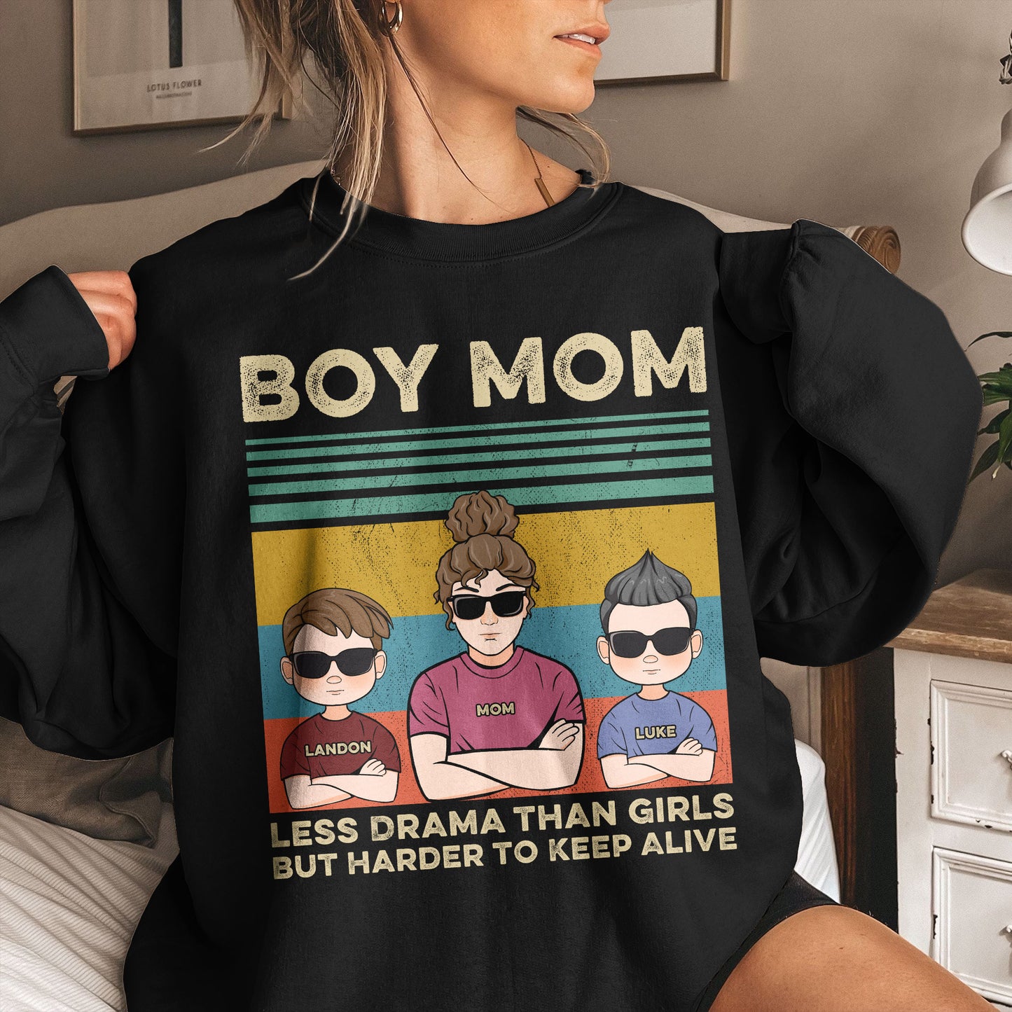 Boy Mom Less Drama Than Girls But Harder To Keep Alive Ladies Tee | UK