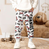 Boy Pattern With Name - Personalized Sweatpants