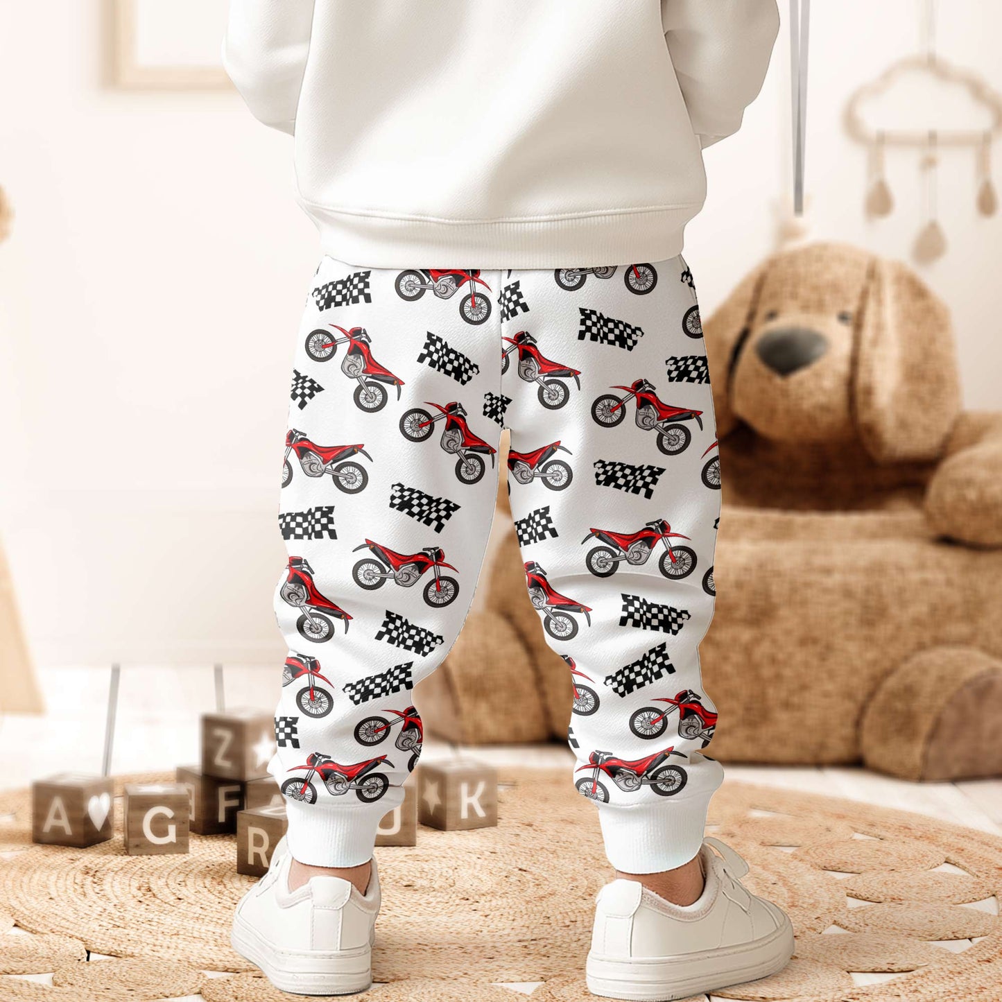 Boy Pattern With Name - Personalized Sweatpants