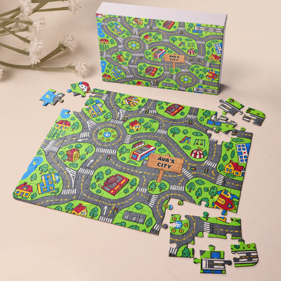 Boy Toy Cars Play Room Decor Cars, Construction, Galaxy Theme - Personalized Puzzle