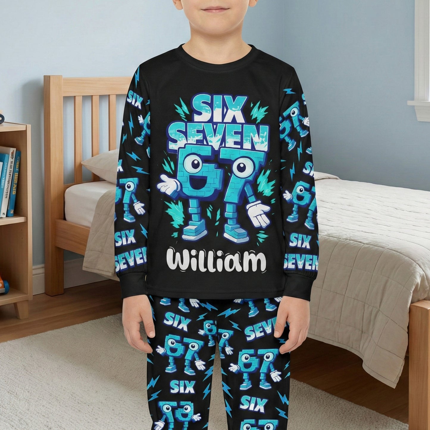 Brainrot Six Seven Kid Gaming - Personalized Pajama Set