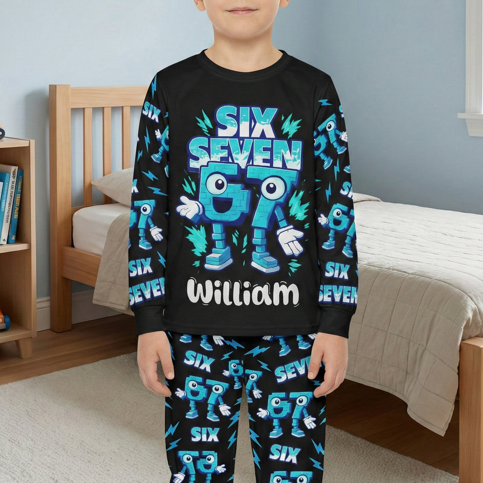 Brainrot Six Seven Kid Gaming - Personalized Pajama Set – Macorner