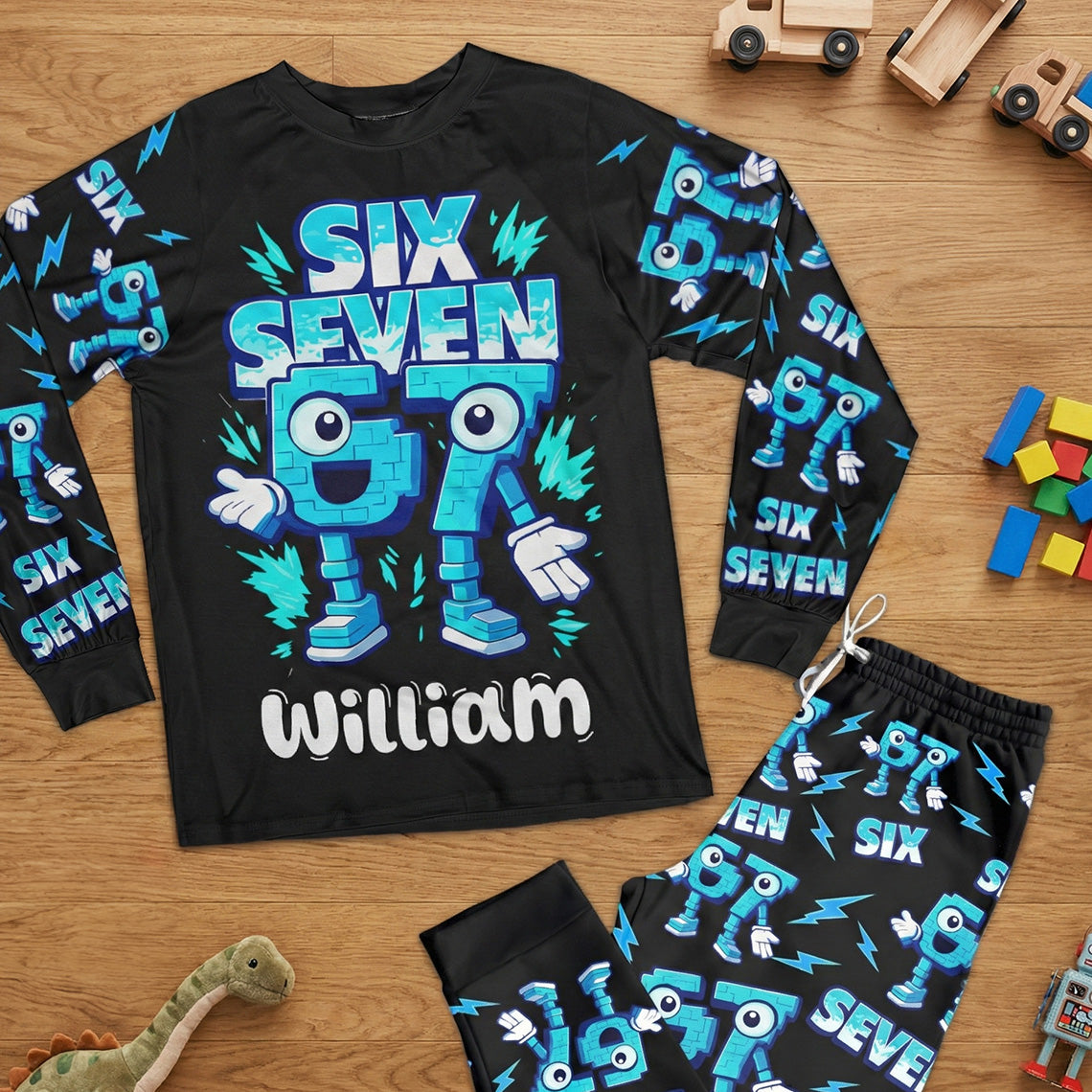 Brainrot Six Seven Kid Gaming - Personalized Pajama Set