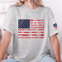 Brisket Butts Ribs & Freedom Bbq American Flag, Grilling Gifts For Him, Grandpa, Dad, Funny Chef - Personalized Shirt