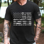 Brisket Butts Ribs & Freedom Bbq American Flag, Grilling Gifts For Him, Grandpa, Dad, Funny Chef - Personalized Shirt