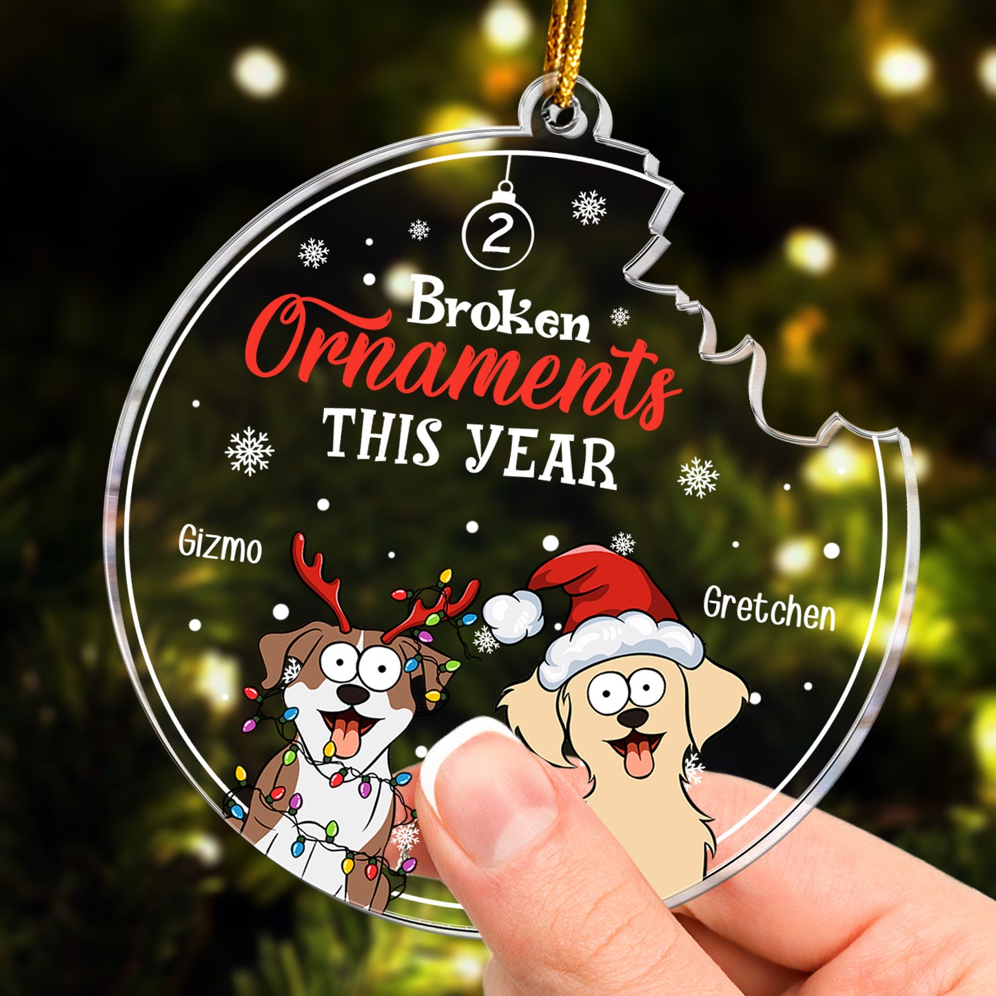 Broken Ornaments This Year With Naughty Pet - Personalized Acrylic Ornament