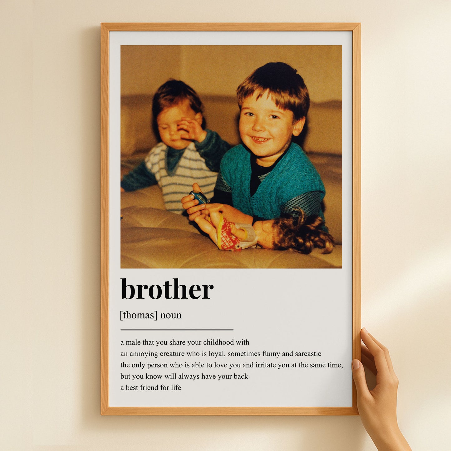 Brother Definition - Personalized Photo Poster