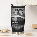 Brother Gifts Custom Vintage Photo - Forever Brothers - Personalized Photo Tumbler Cup
