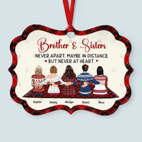 Brother & Sister Never Apart - Personalized Aluminum Ornament