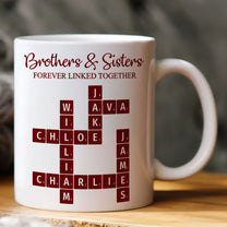 Brother & Sisters Forever Linked Together Scrabble New Version - Personalized Mug