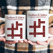 Brother & Sisters Forever Linked Together Scrabble New Version - Personalized Mug
