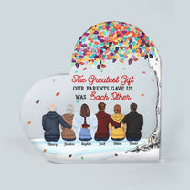 Brothers And Sisters Together - Personalized Heart Acrylic Plaque