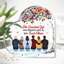 Brothers And Sisters Together - Personalized Heart Acrylic Plaque