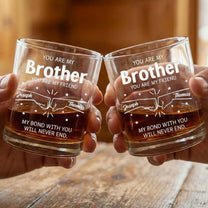 Brothers My Bond With You Will Never End - Personalized Whiskey Glass