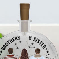 Brothers Sister Forever Linked Together - Personalized Round Flat Bottle Light