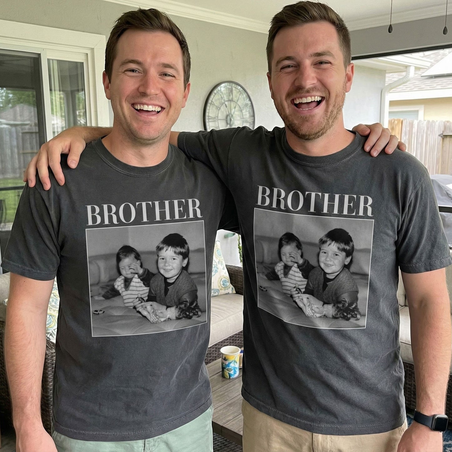 Brothers Vintage Version - Personalized Photo Comfort Tee