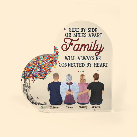 Brothers & Sisters Are Always Connected By Heart - Personalized Heart-Shaped Acrylic Plaque - Gift For Brothers, Sisters, Siblings, Family