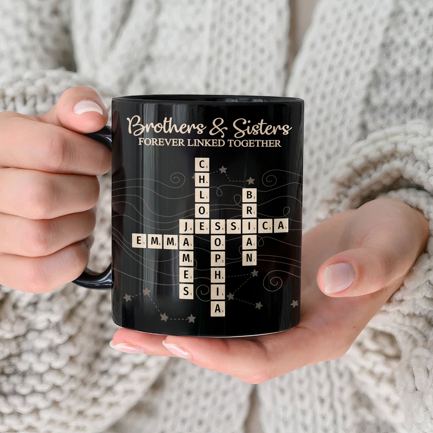 Brothers & Sisters Forever Linked Together New Version - Personalized Mug