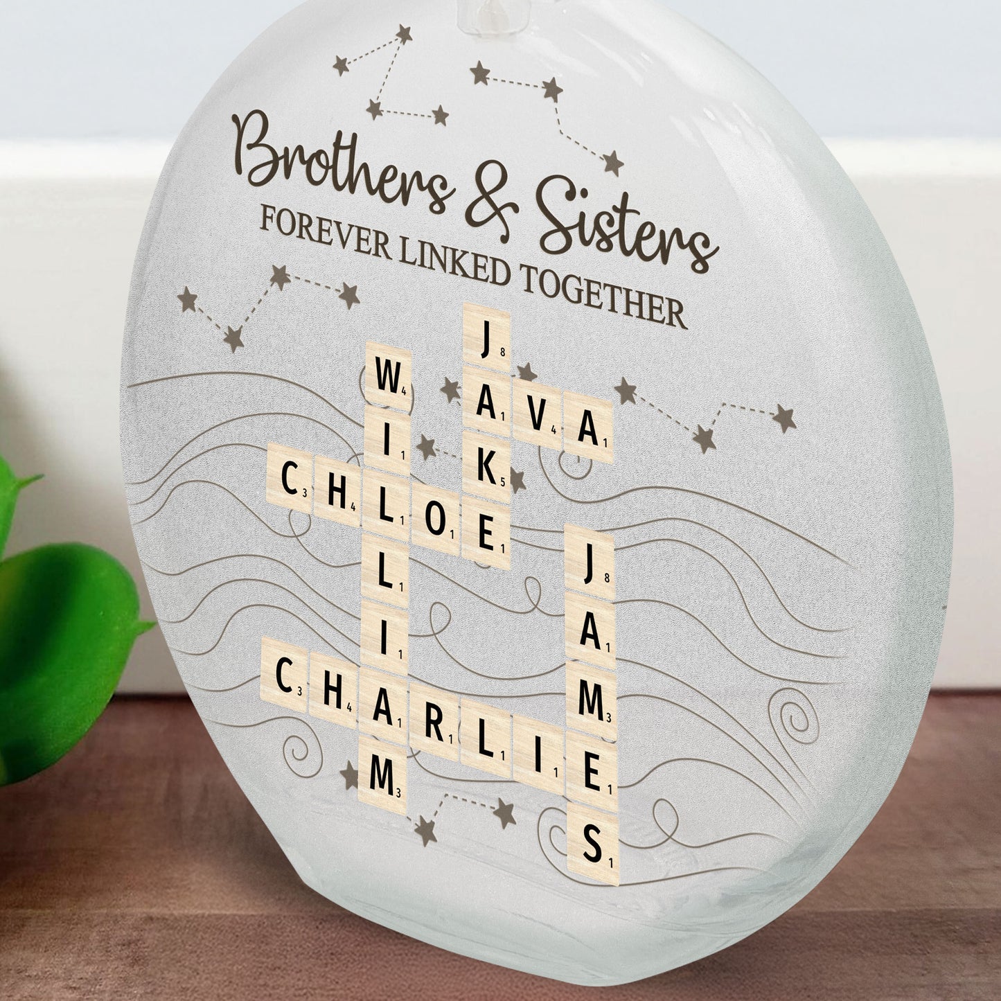 Brothers & Sisters Forever Linked Together - Personalized Round Flat Bottle Light
