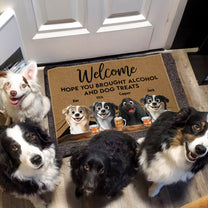 Brought Alcohol And Dog Treats - Personalized Doormat