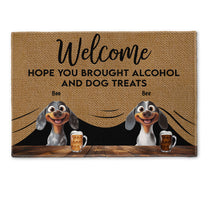 Brought Alcohol And Dog Treats - Personalized Doormat