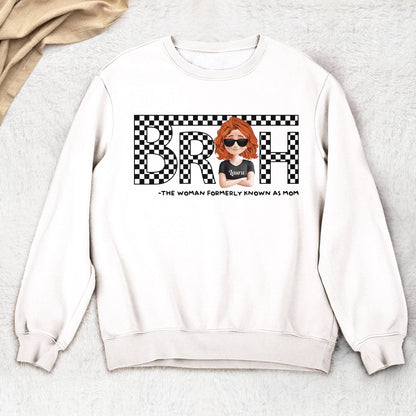 Bruh Funny Mom Checkered Pattern - Personalized Shirt