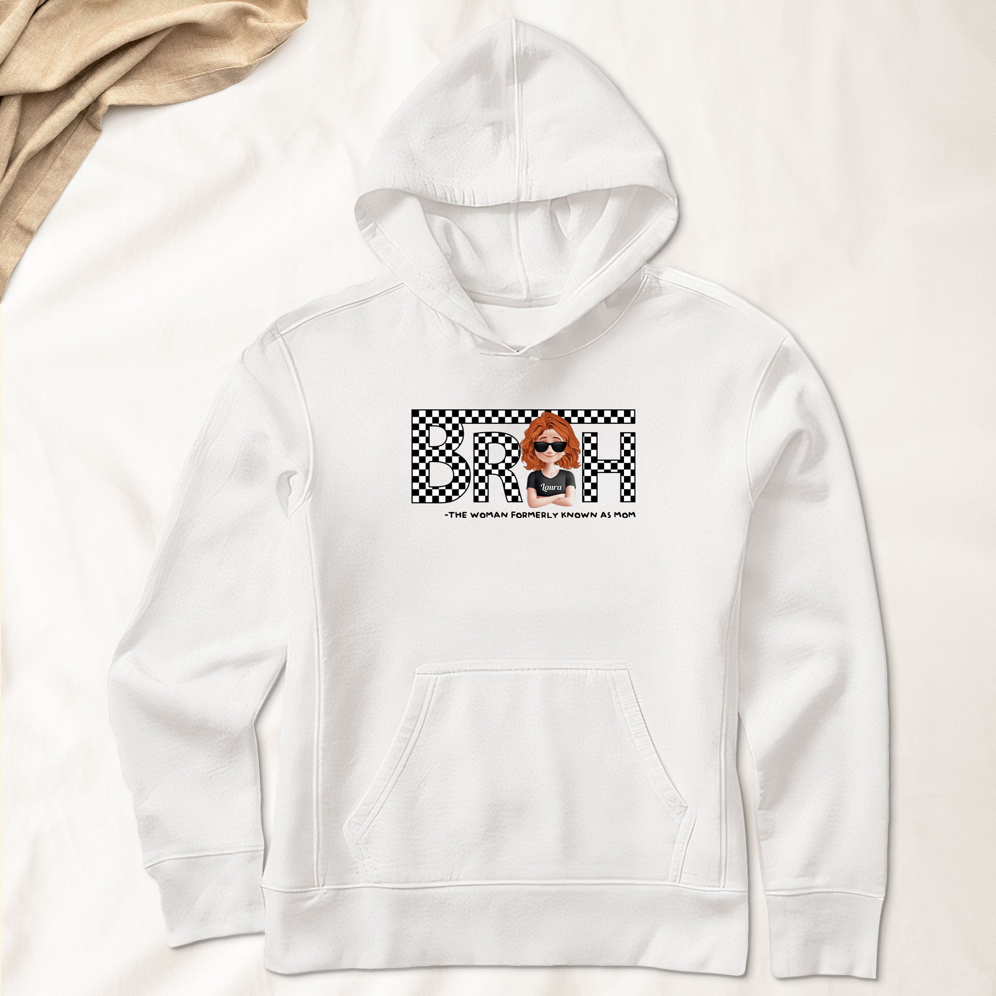 Bruh Funny Mom Checkered Pattern - Personalized Shirt